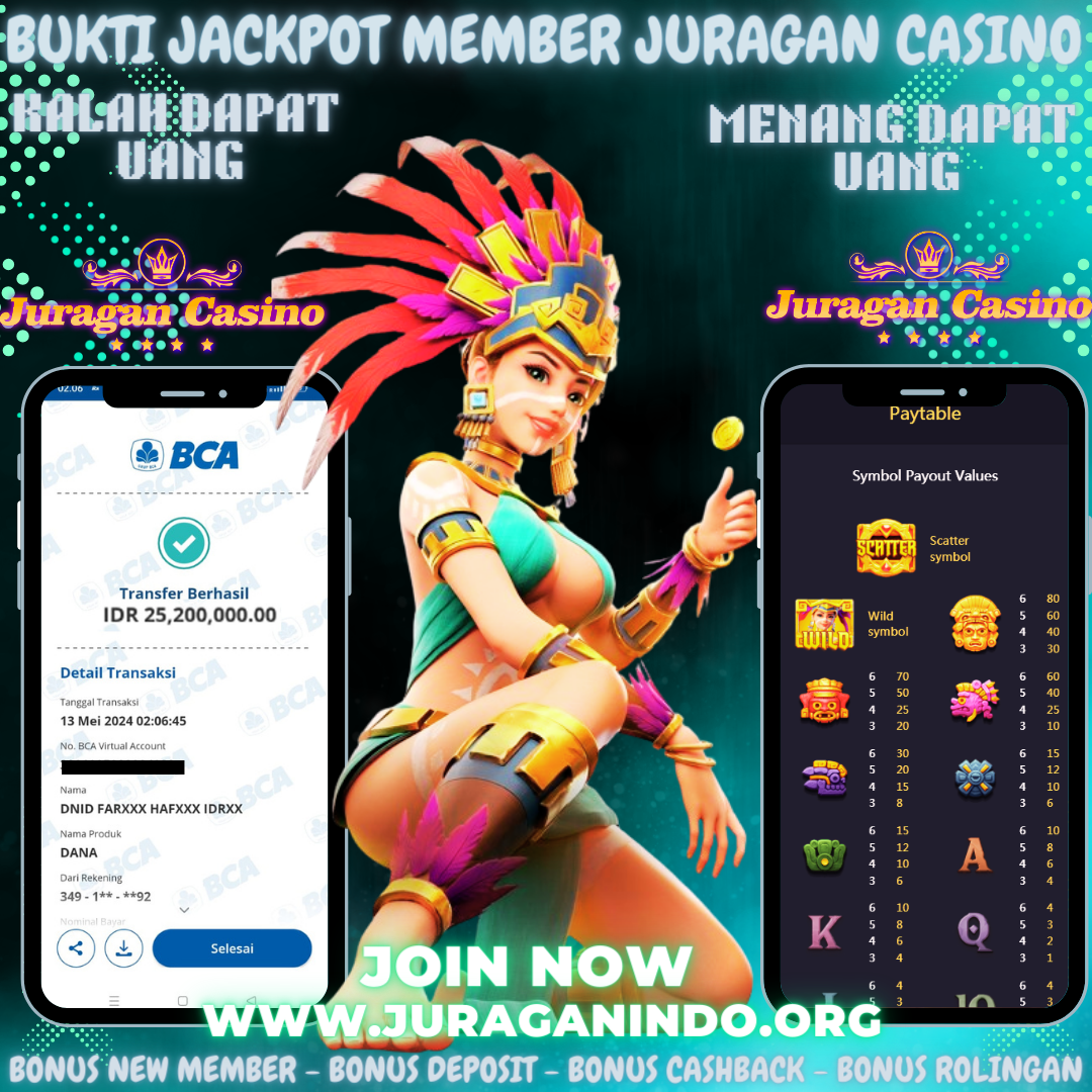 BUKTI KEMENANGAN MEMBER SETIA JURAGAN CASINO