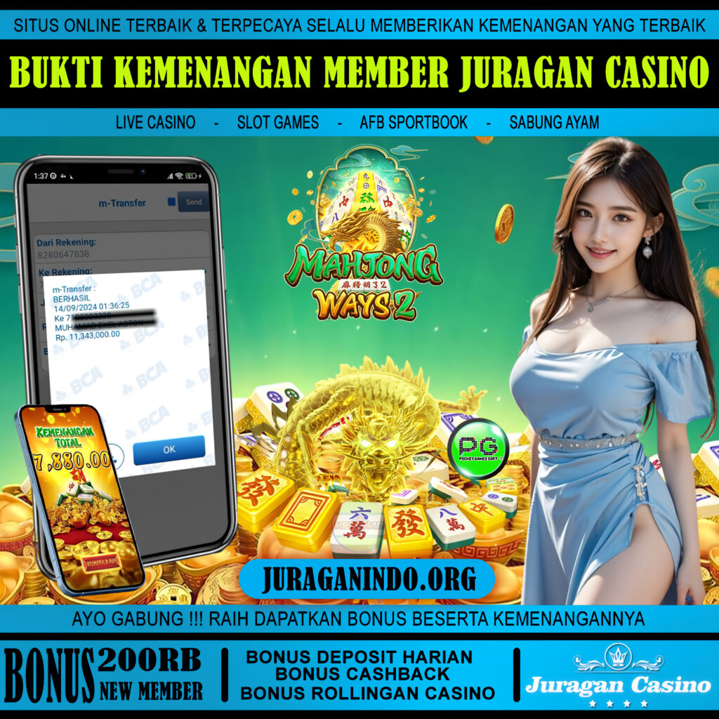 BUKTI KEMENANGAN MEMBER SETIA JURAGAN CASINO TGL 14 September 2024