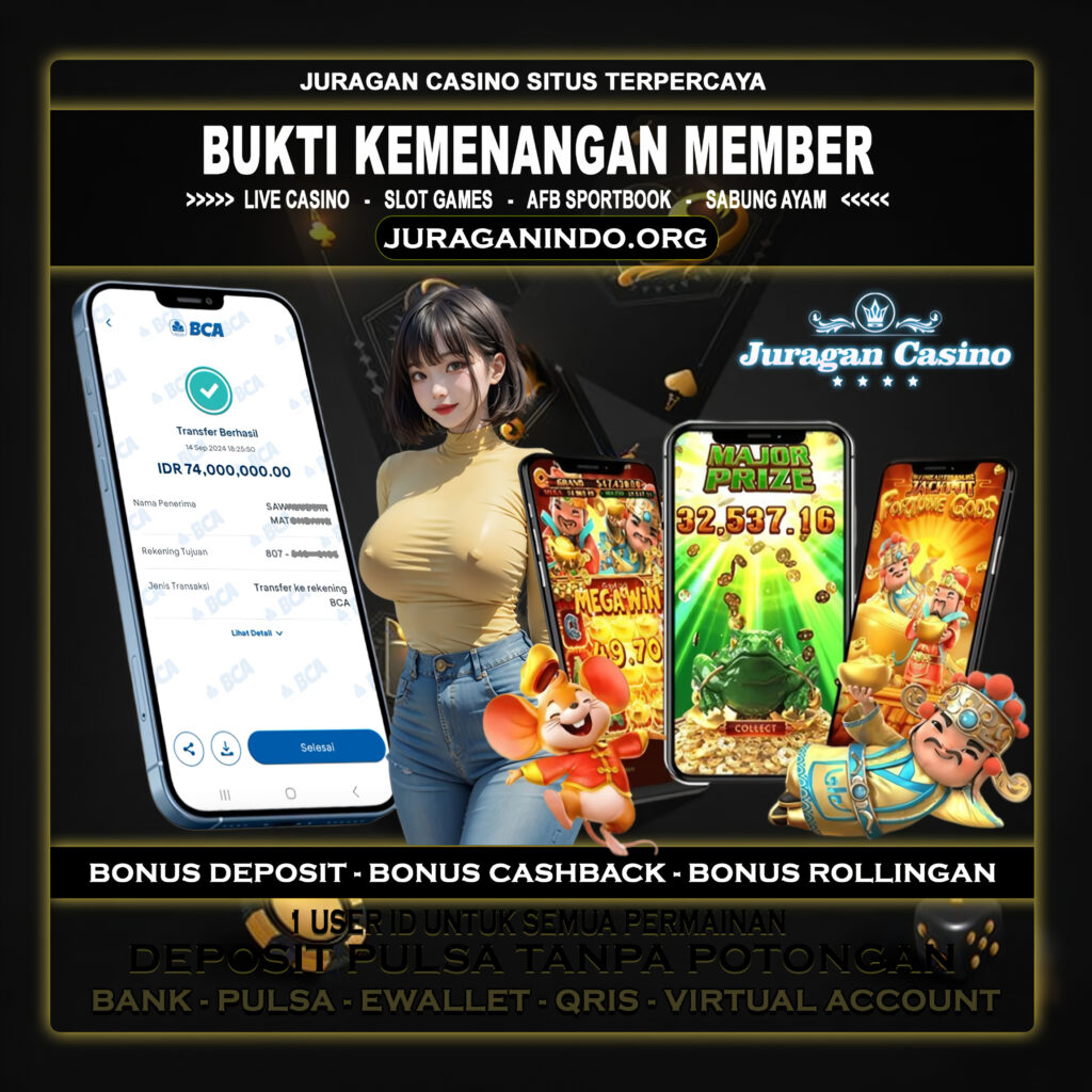 BUKTI KEMENANGAN MEMBER SETIA JURAGAN CASINO TGL 16 September 2024