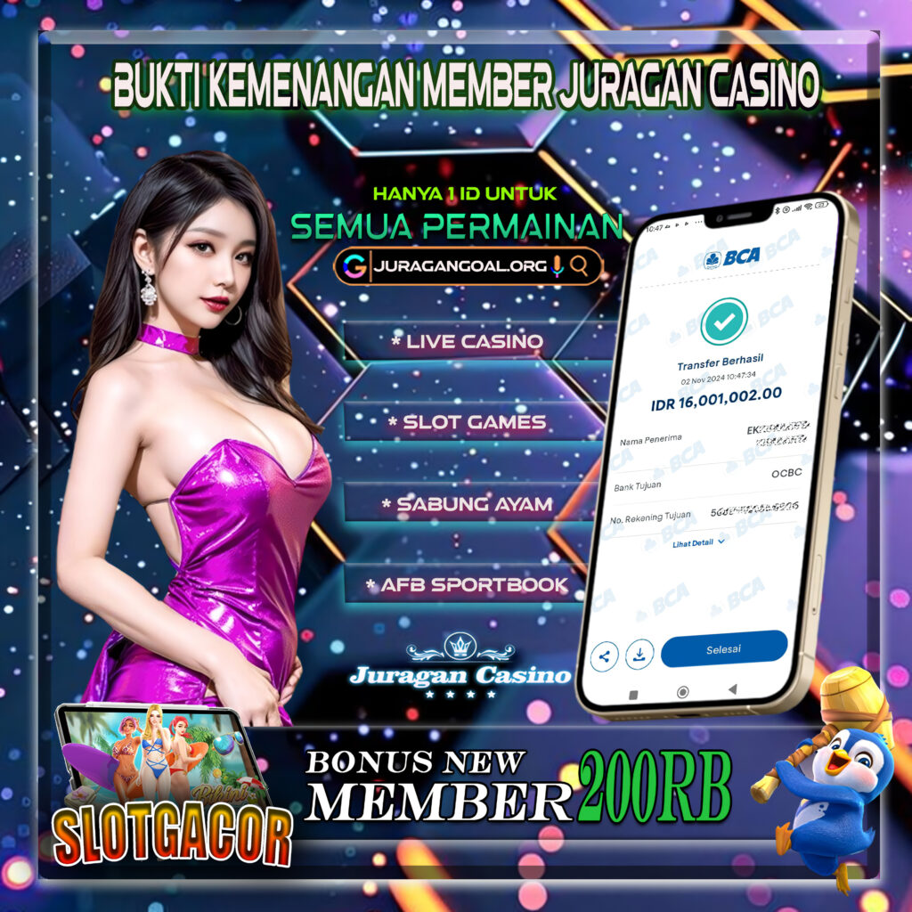 BUKTI KEMENANGAN MEMBER SETIA JURAGAN CASINO TGL 02 NOVEMBER 2024