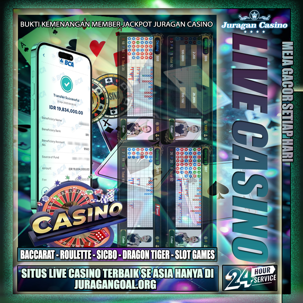 BUKTI KEMENANGAN MEMBER SETIA JURAGAN CASINO 25 APRIL 2025