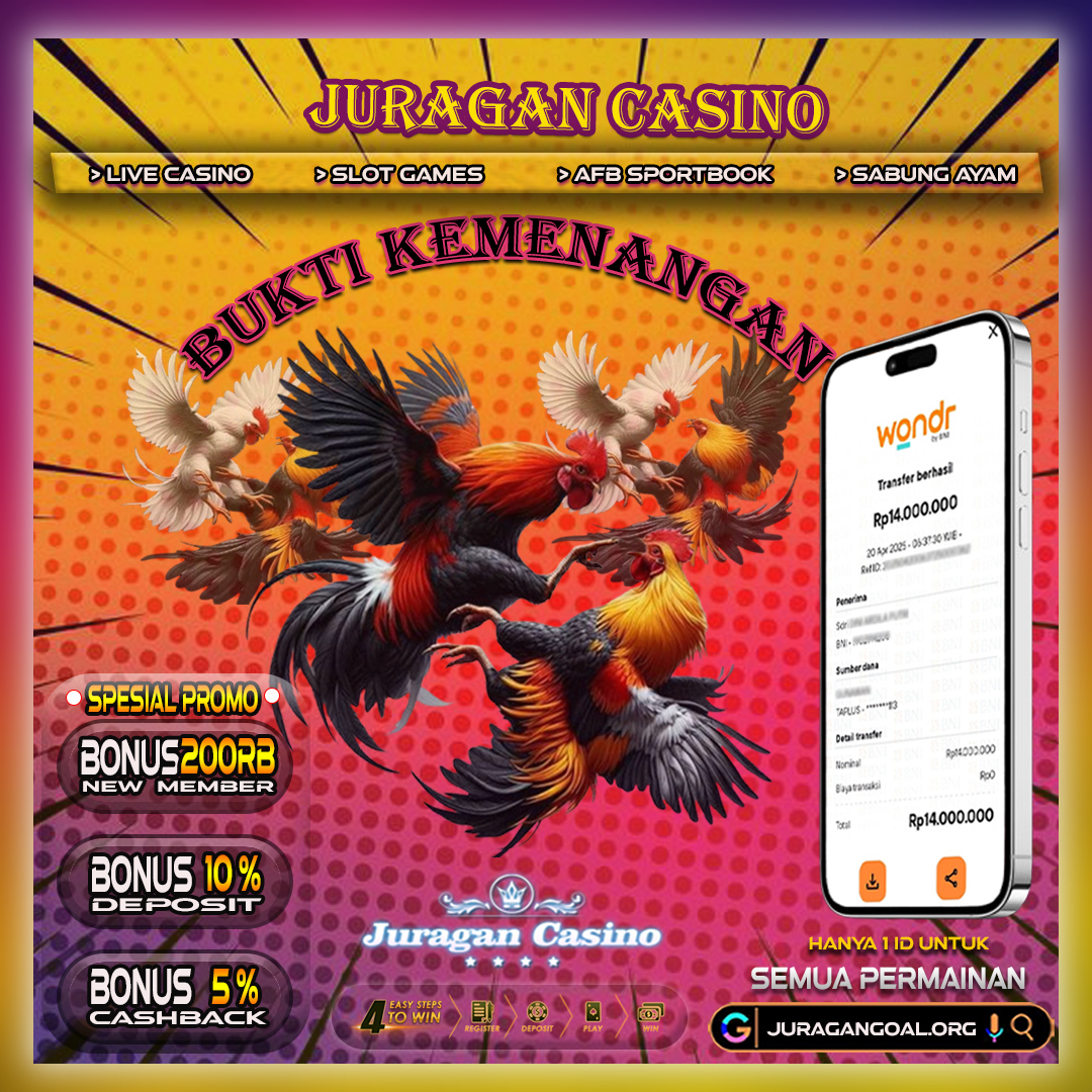 BUKTI KEMENANGAN MEMBER SETIA JURAGAN CASINO 20 APRIL 2025