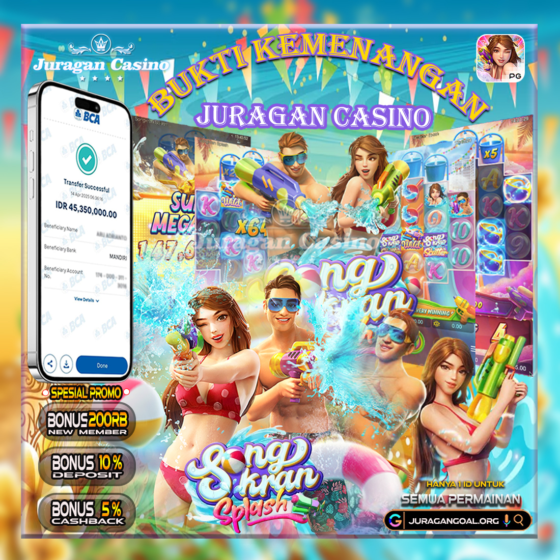 BUKTI KEMENANGAN MEMBER SETIA JURAGAN CASINO 14 APRIL 2025