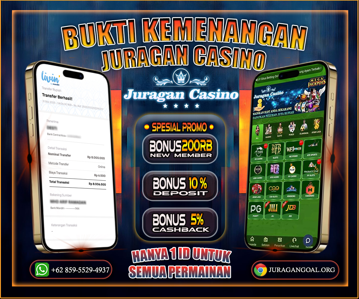 BUKTI KEMENANGAN MEMBER SETIA JURAGAN CASINO 31 MEI 2025