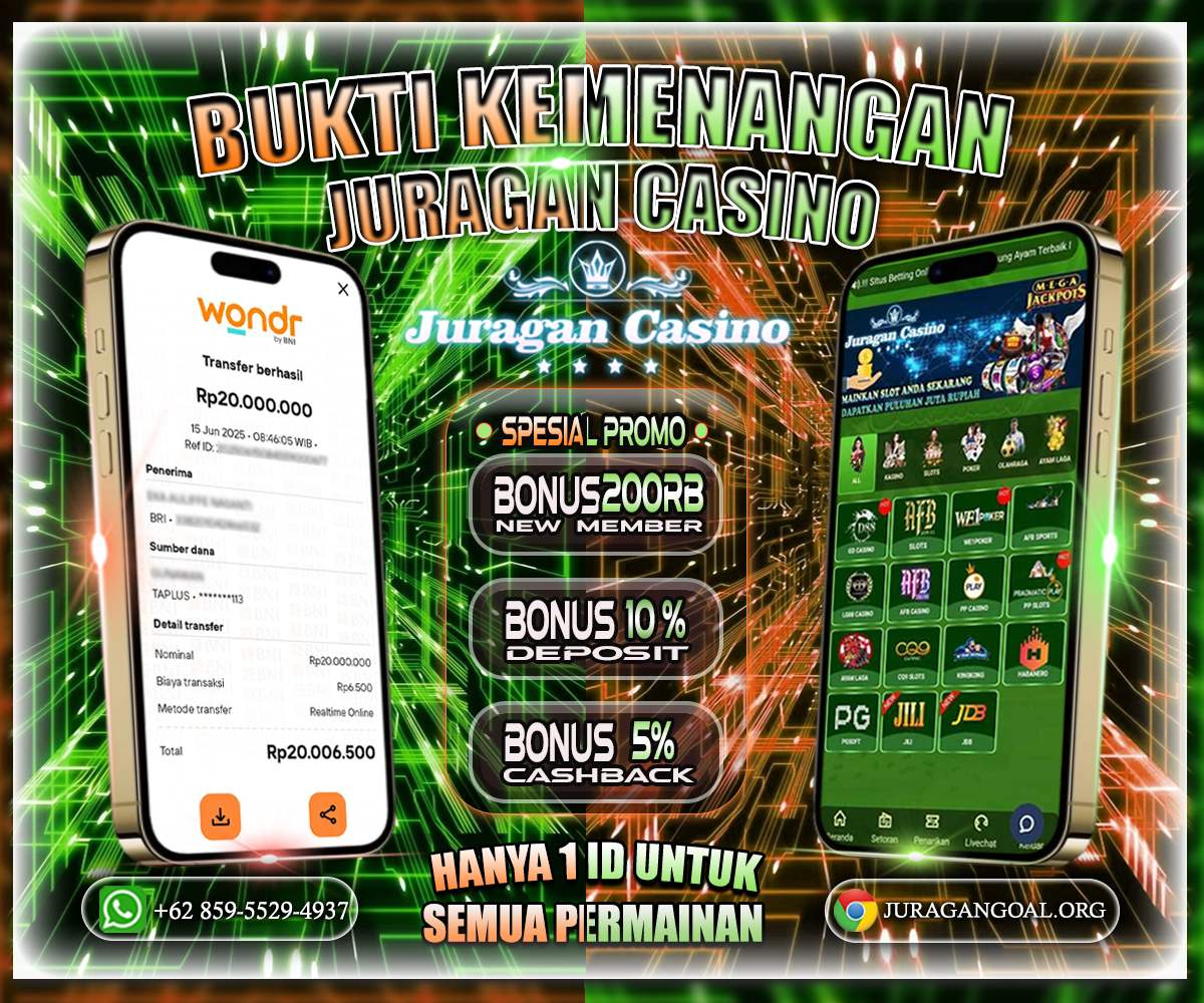 BUKTI KEMENANGAN MEMBER SETIA JURAGAN CASINO 15 JUNI 2025