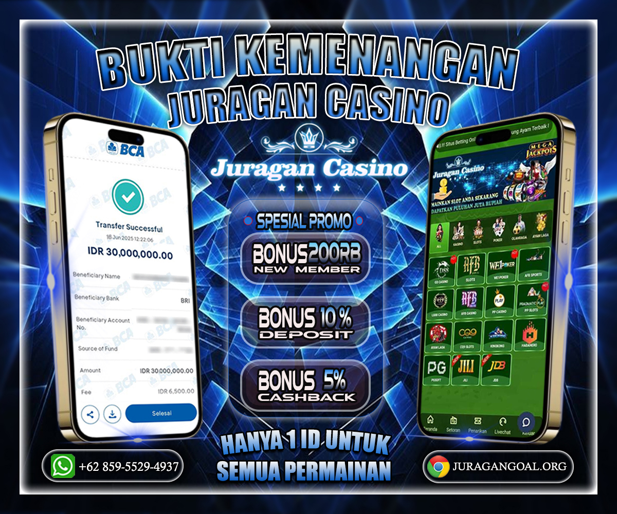 BUKTI KEMENANGAN MEMBER SETIA JURAGAN CASINO 16 JUNI 2025