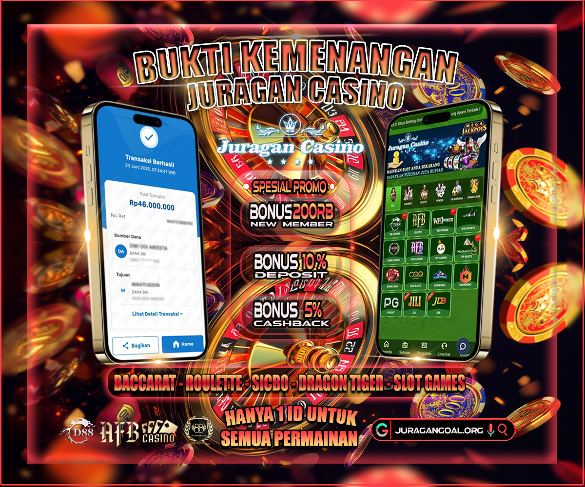 BUKTI KEMENANGAN MEMBER SETIA JURAGAN CASINO 23 JUNI 2025
